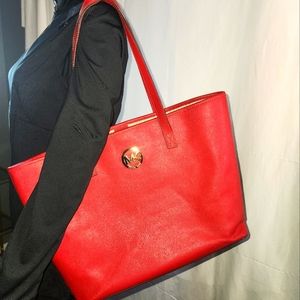 Michael Kors Red Leather Tote